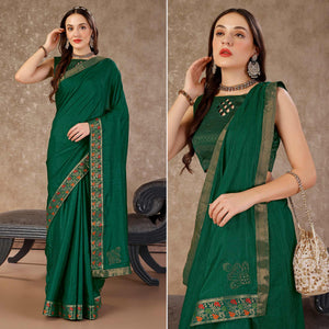 green-swarovski-work-vichitra-silk-saree-lace-border
