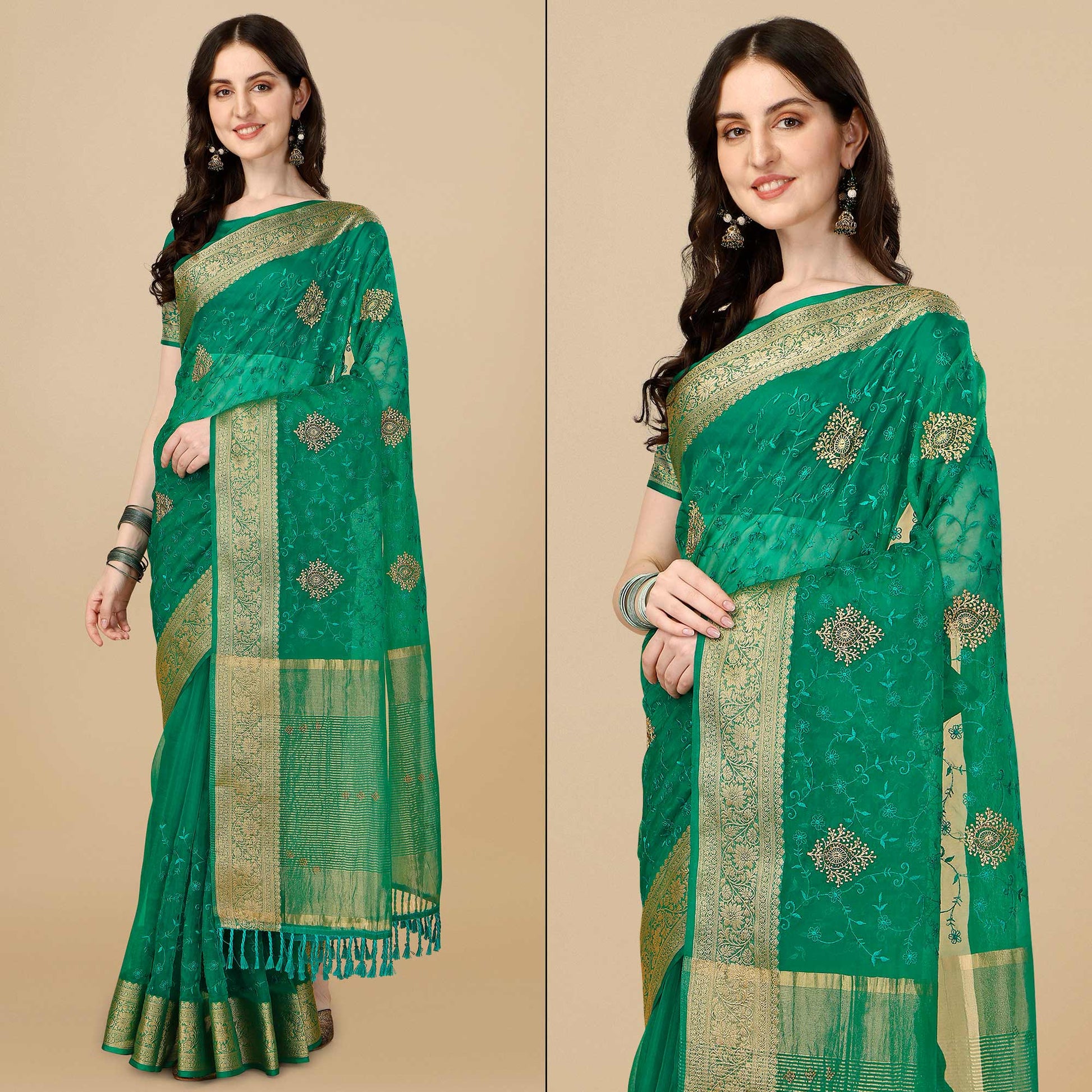 green-floral-embroidered-organza-saree-7