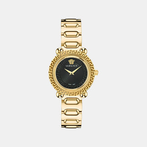 Greca Women Quartz Black Dial Analog Stainless Steel Watch VE6I00523
