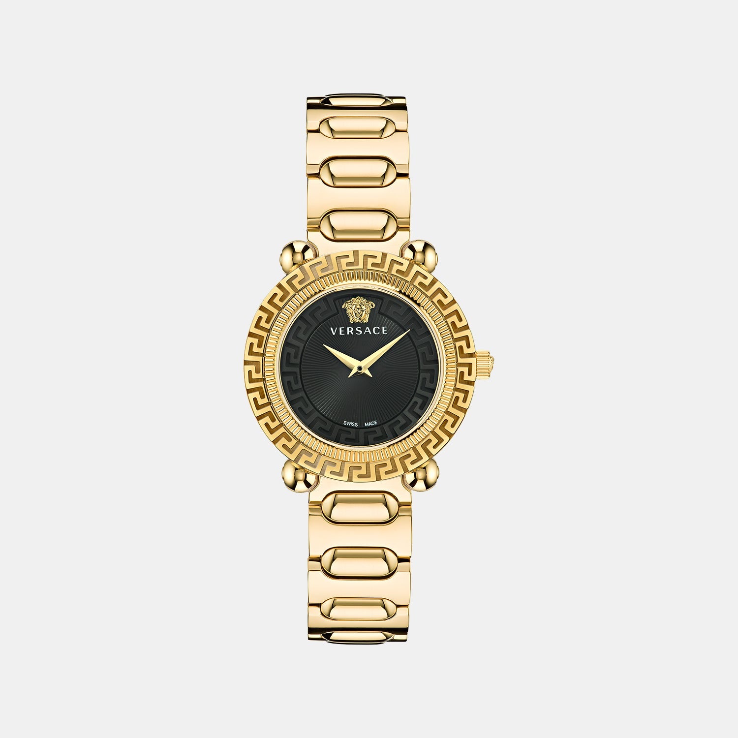 Greca Women Quartz Black Dial Analog Stainless Steel Watch VE6I00523
