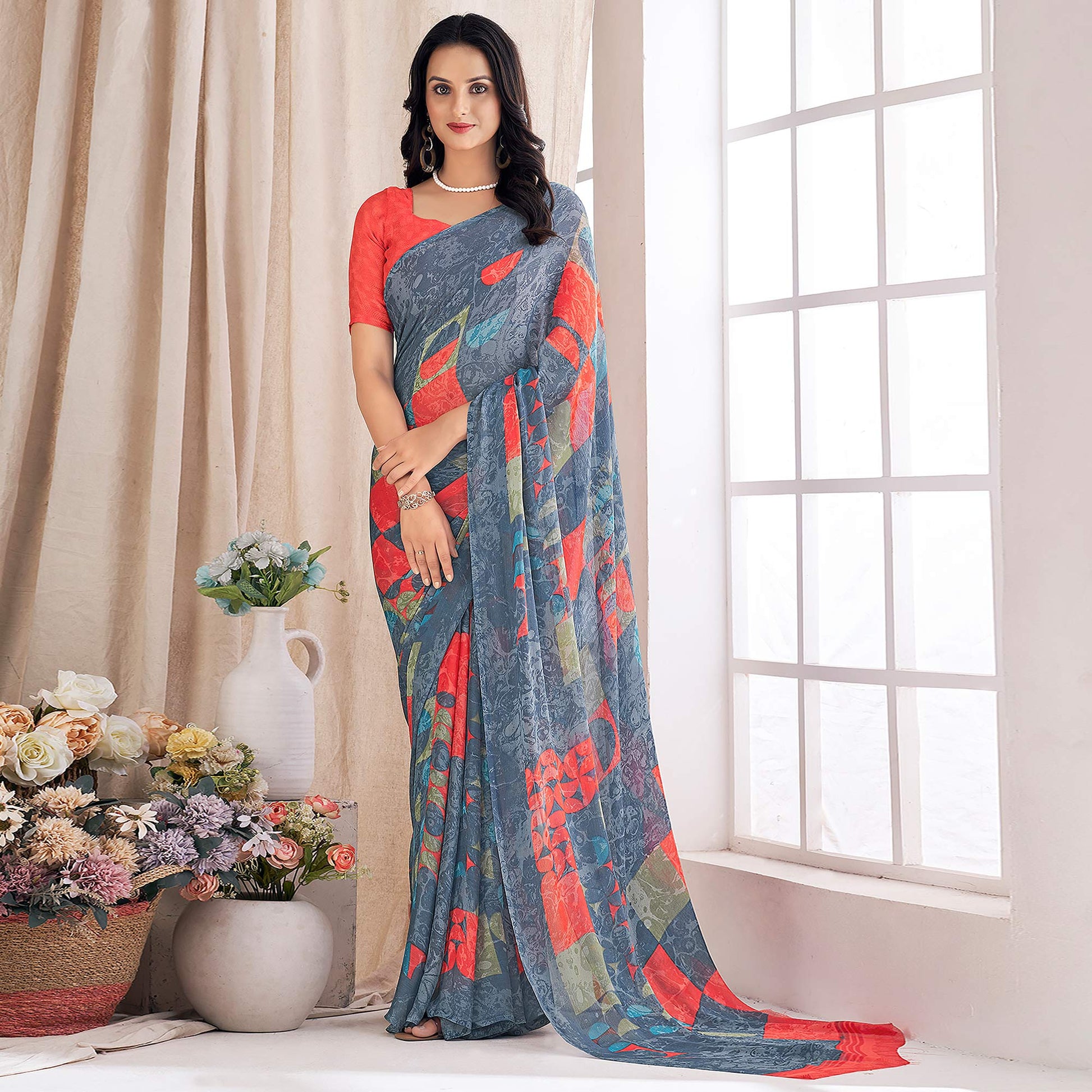 grey-geometric-printed-chiffon-saree-3