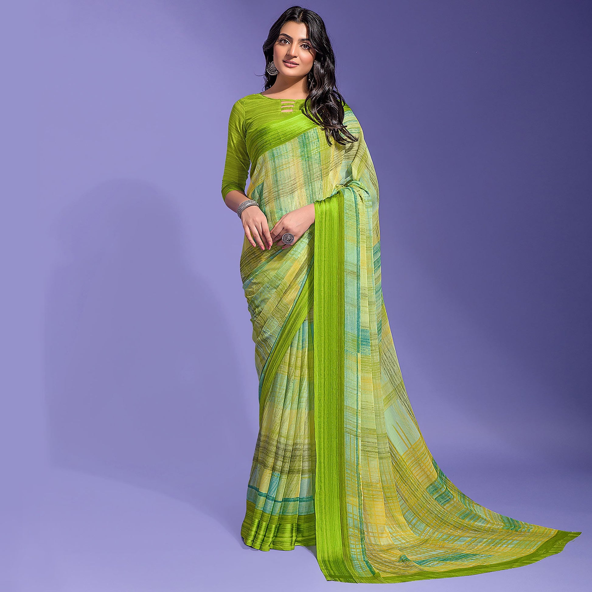9green-printed-chiffon-saree