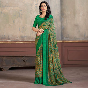green-printed-chiffon-saree-with-woven-border-1
