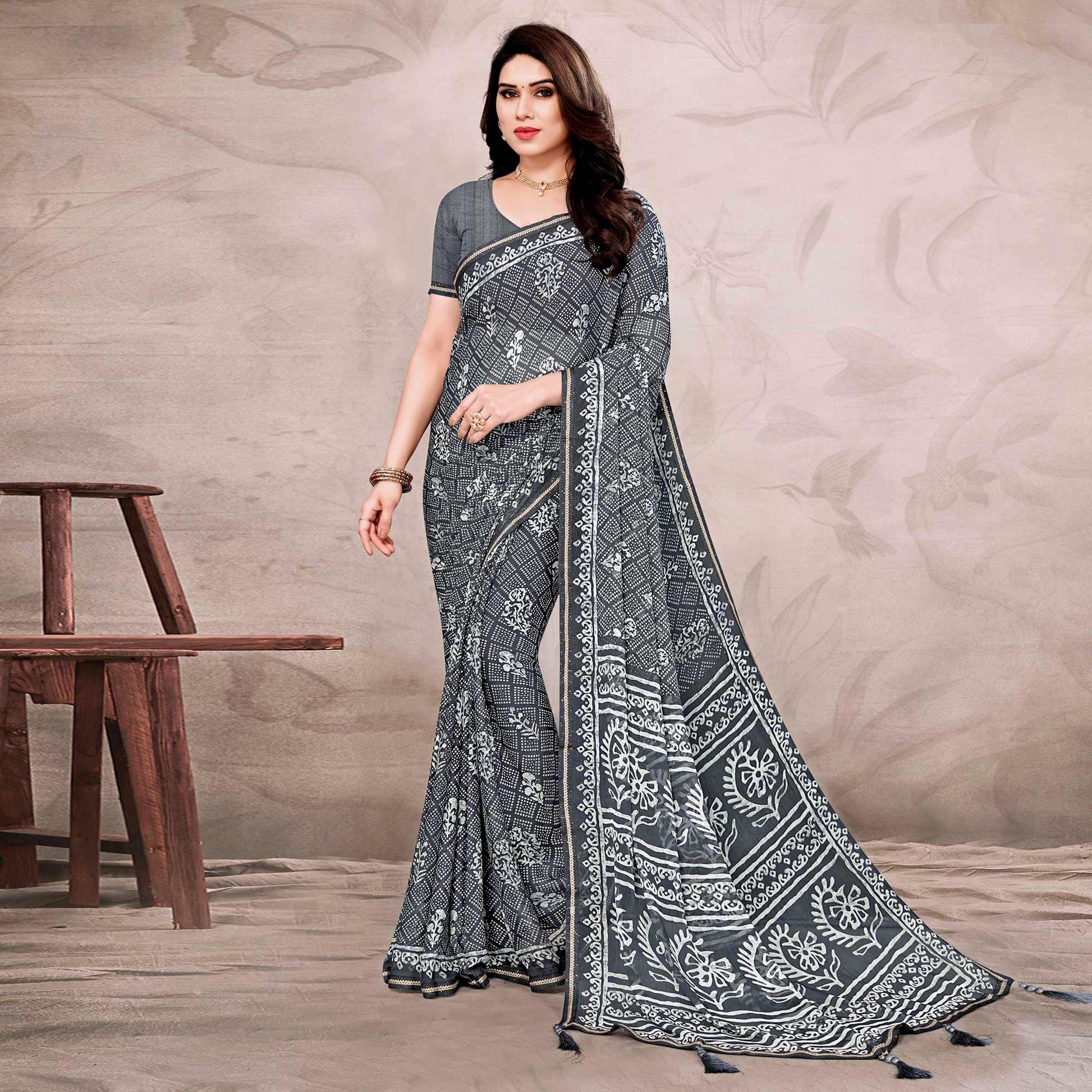 grey-floral-printed-chiffon-saree-1