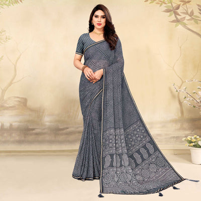 grey-bandhani-printed-chiffon-saree-3