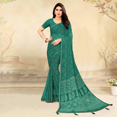 green-bandhani-printed-chiffon-saree-8