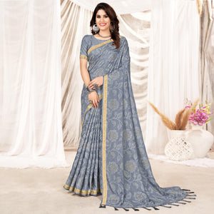 grey-foil-printed-tussar-silk-saree-with-tassels