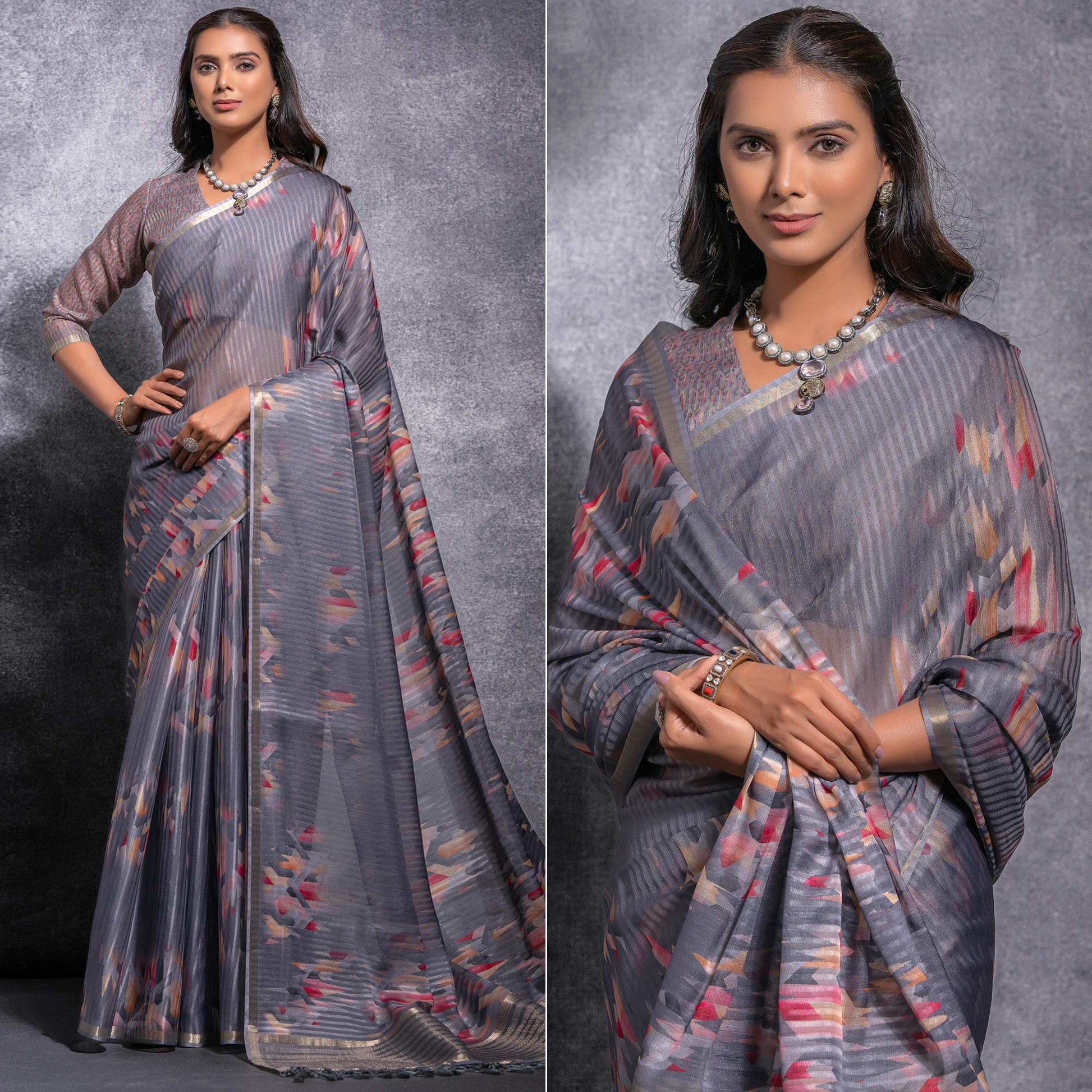 grey-digital-printed-linen-saree-with-woven-border