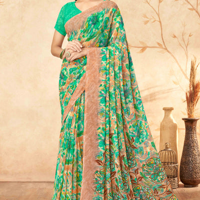green-floral-printed-georgette-saree-17