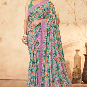 green-floral-printed-georgette-saree-18