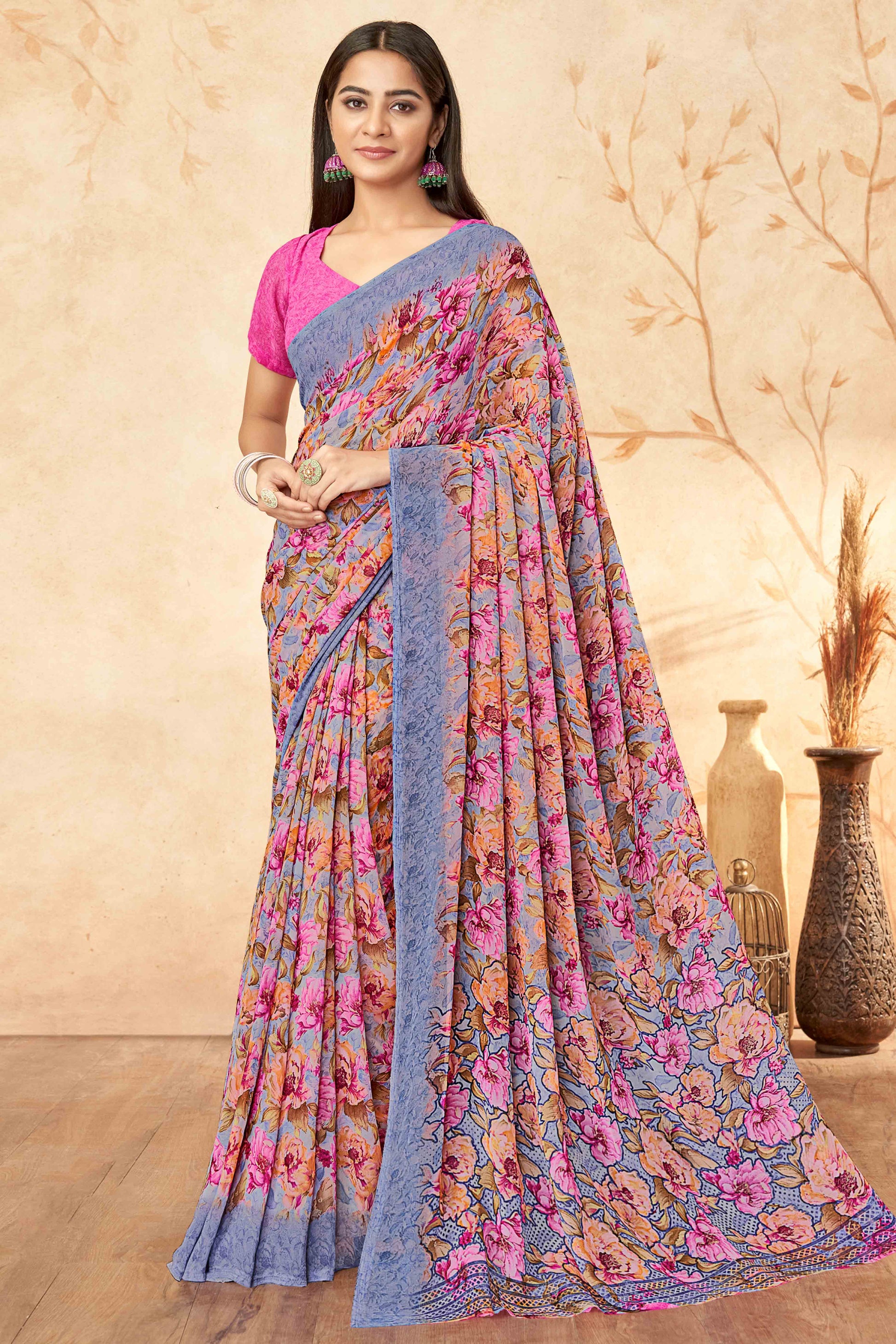 grey-floral-printed-georgette-saree-16