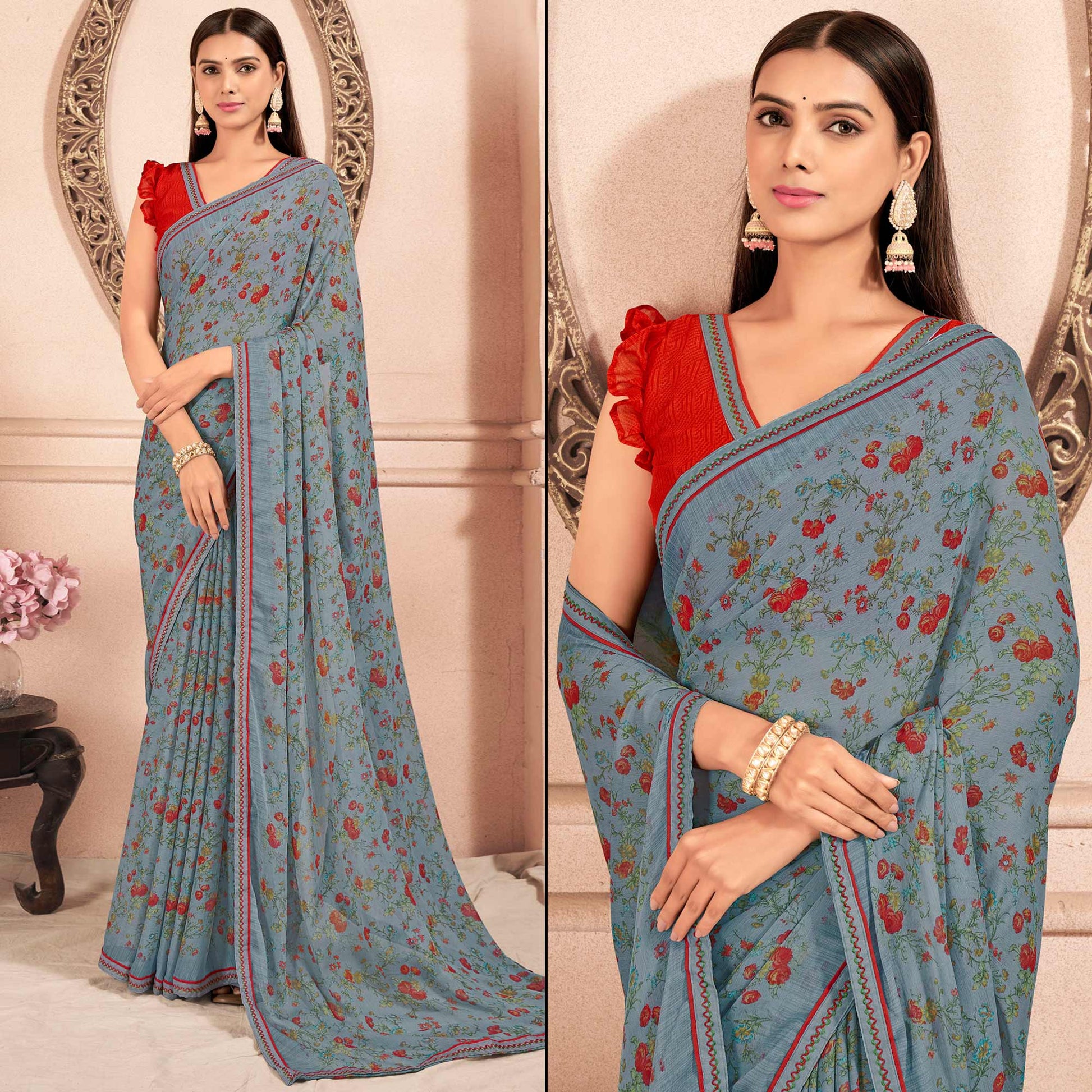 grey-floral-printed-chiffon-saree-with-lace-border-3