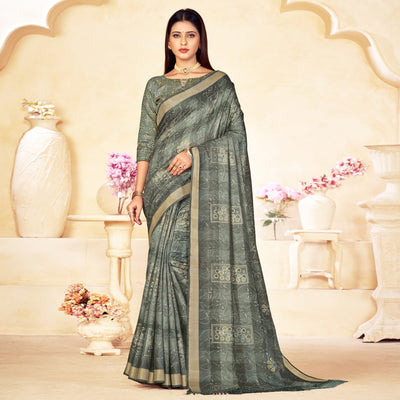grey-foil-printed-linen-silk-saree-with-tassels