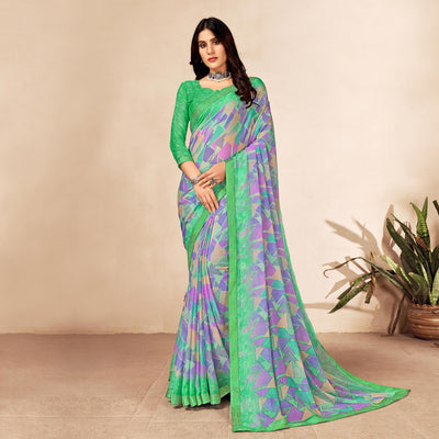 green-printed-chiffon-saree-with-lace-border-2