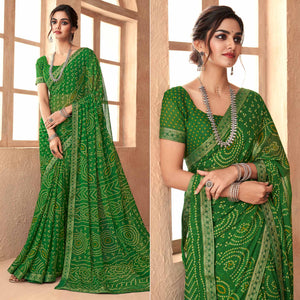 green-bandhani-printed-chiffon-saree-3