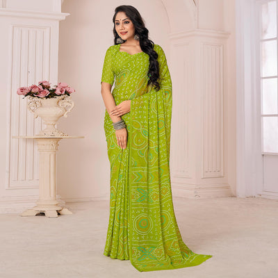 green-bandhani-printed-chiffon-saree-5