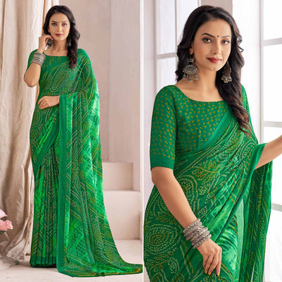 green-bandhani-printed-chiffon-saree-6