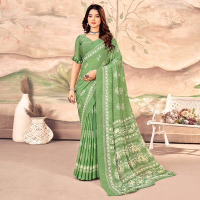 green-floral-printed-chiffon-saree-10