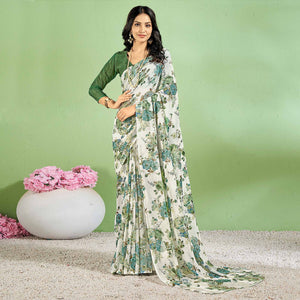 green-floral-printed-chiffon-saree-7