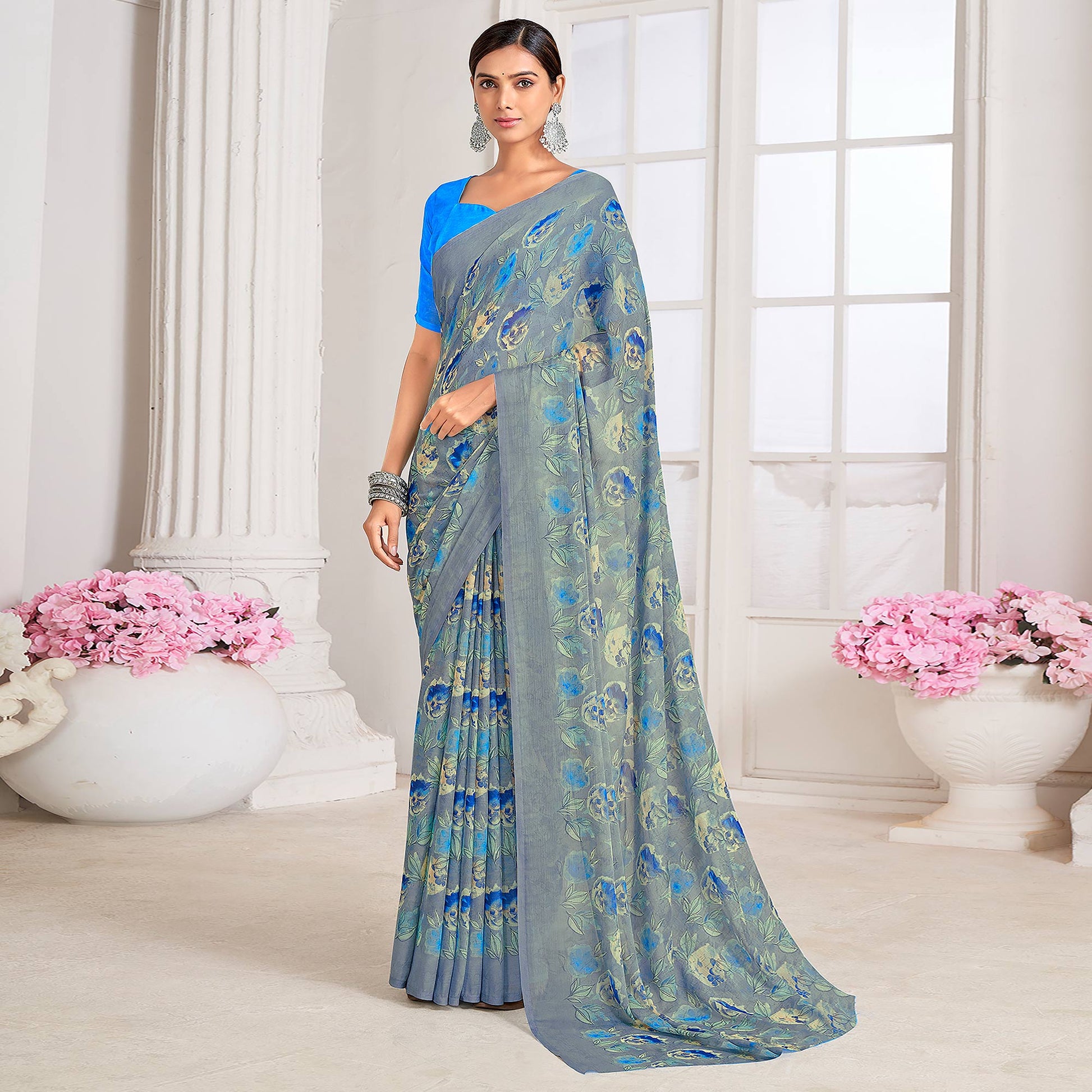 grey-floral-printed-chiffon-saree-8