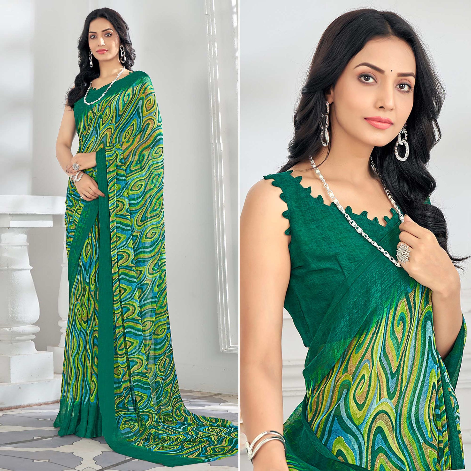 green-printed-chiffon-saree-12