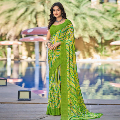 green-printed-chiffon-saree-4