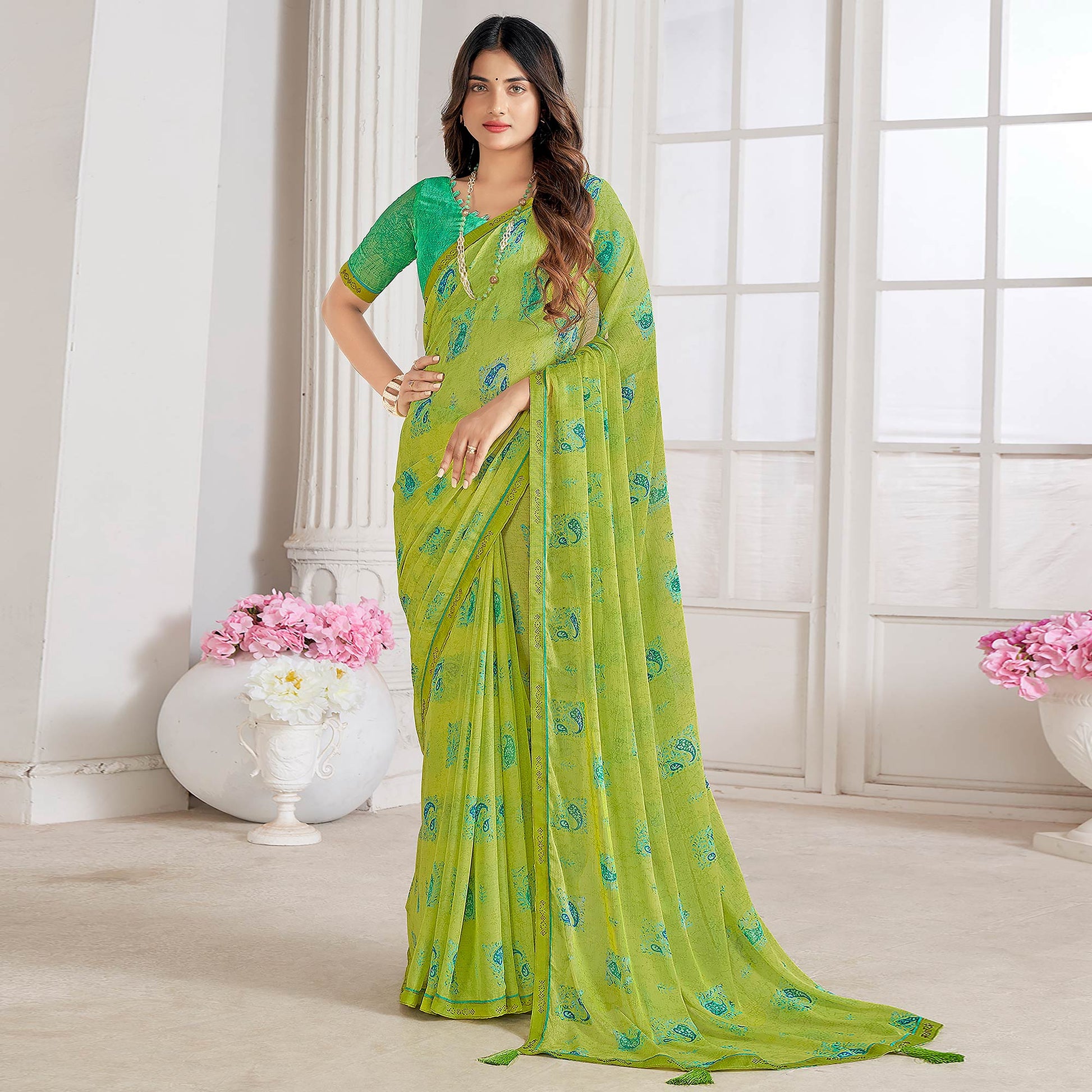 green-printed-with-swarovski-chiffon-saree