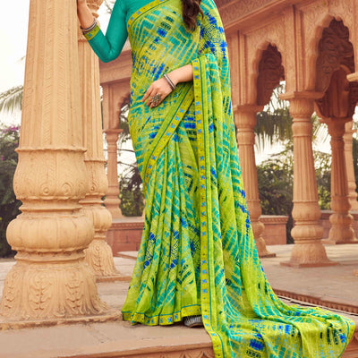 green-abstract-printed-chiffon-saree-2