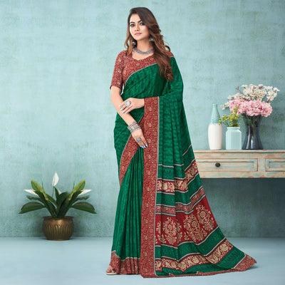 green-floral-printed-crepe-silk-saree