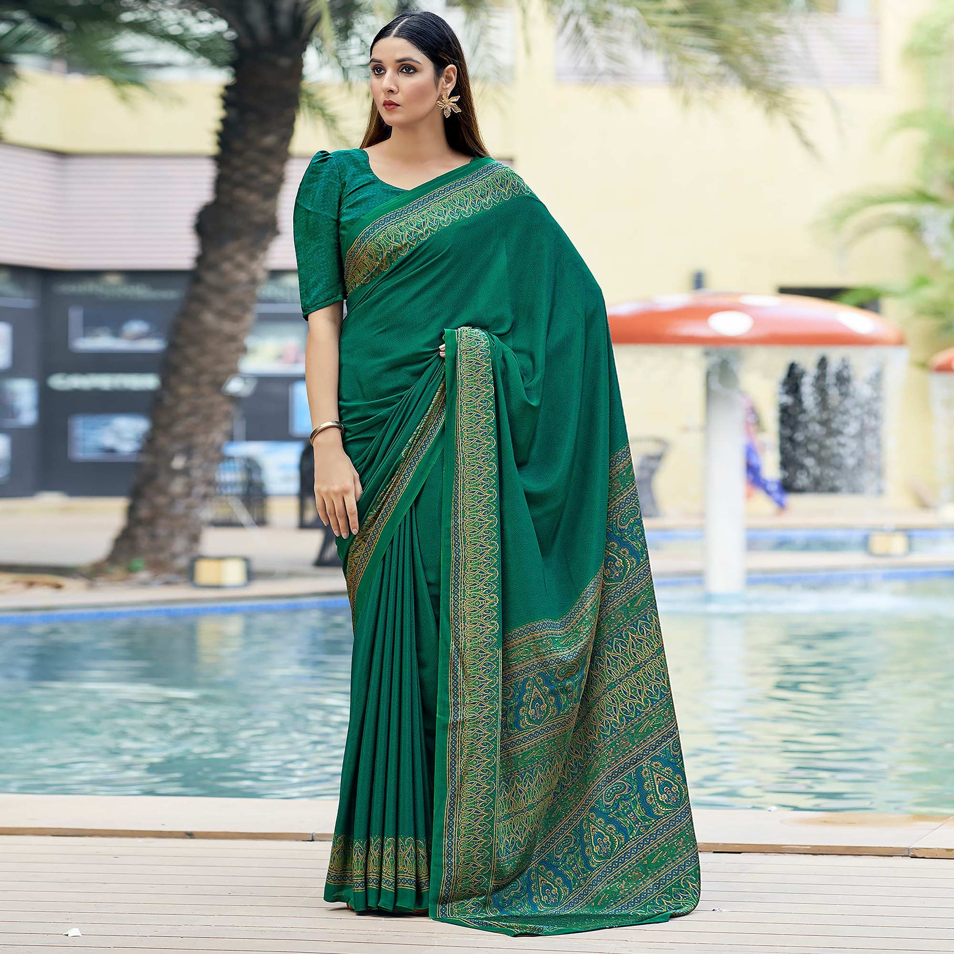 green-printed-crepe-silk-saree-1
