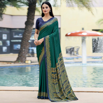 green-printed-crepe-silk-saree