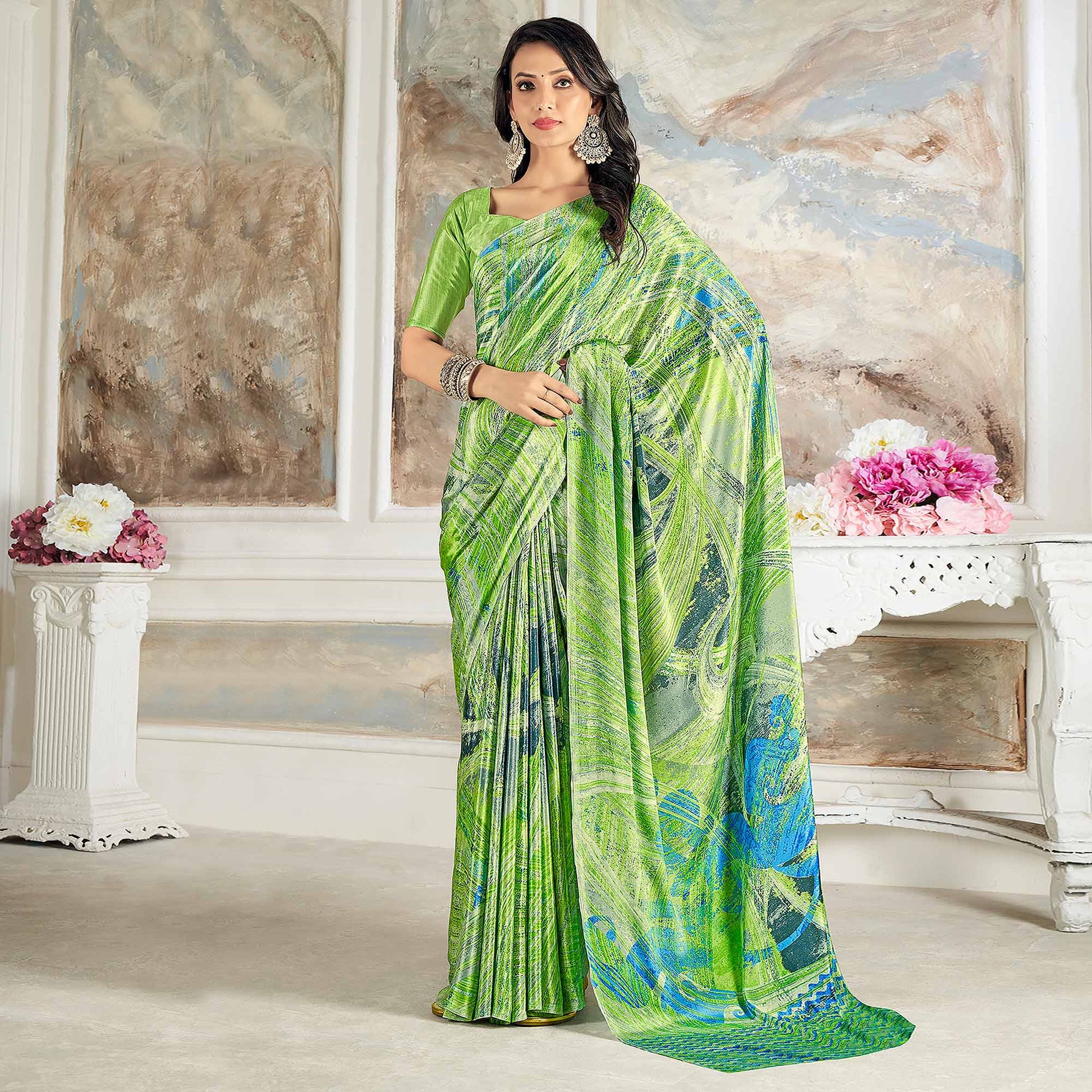 green-printed-crepe-silk-saree-2