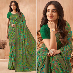 green-floral-printed-crepe-saree-1