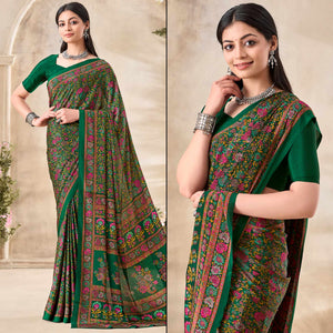 green-floral-printed-crepe-saree-3