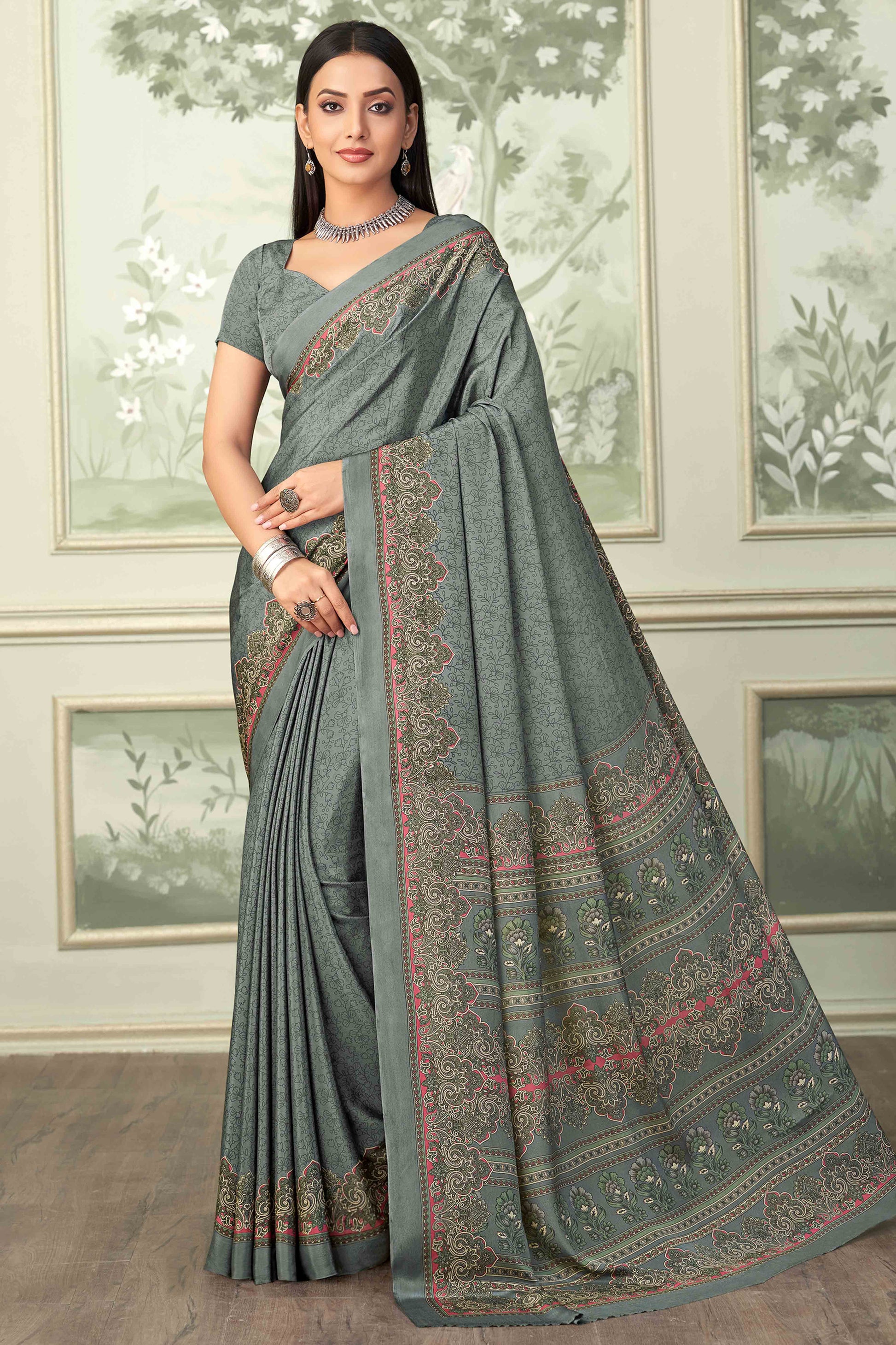 grey-floral-printed-crepe-silk-saree-9