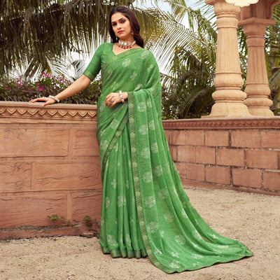 green-floral-printed-chiffon-saree-12