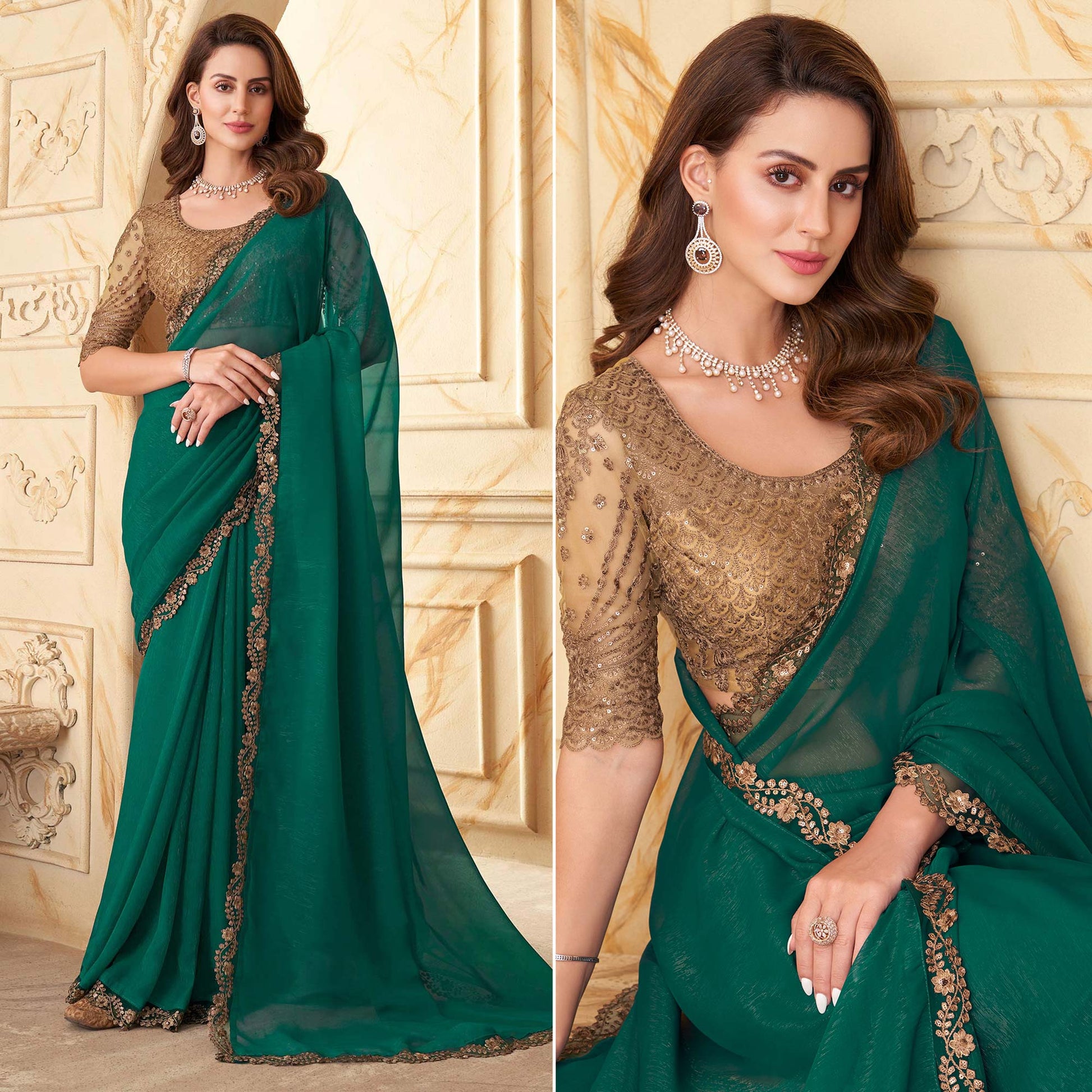 green-sequins-embroidered-satin-silk-saree