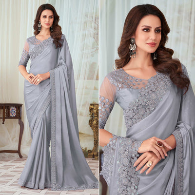 grey-floral-sequin-embroidered-satin-saree