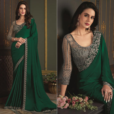 green-embroidered-designer-satin-saree
