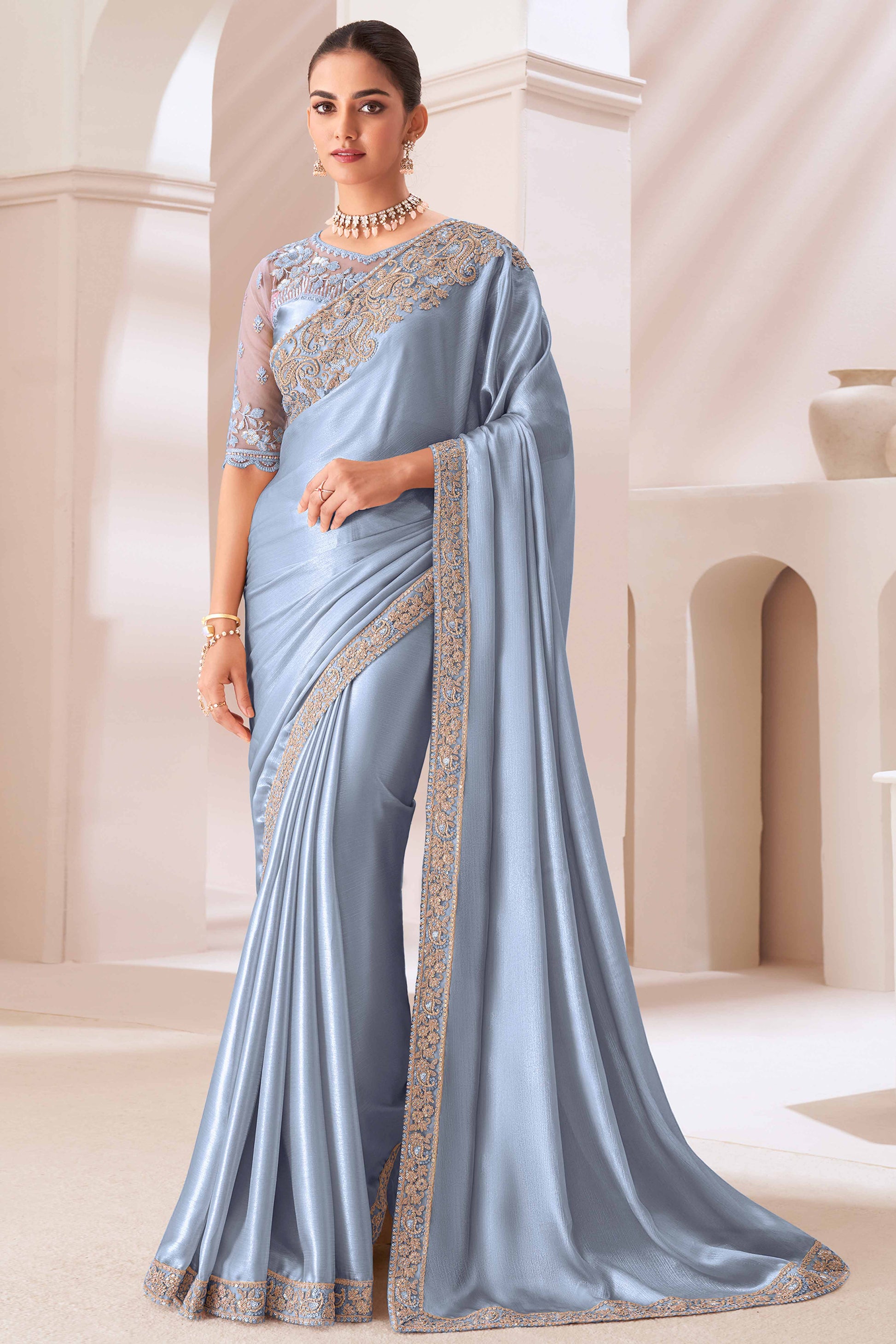 grey-floral-sequins-embroidered-chiffon-saree-9