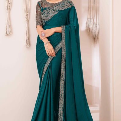 green-floral-sequins-embroidered-georgette-saree-13