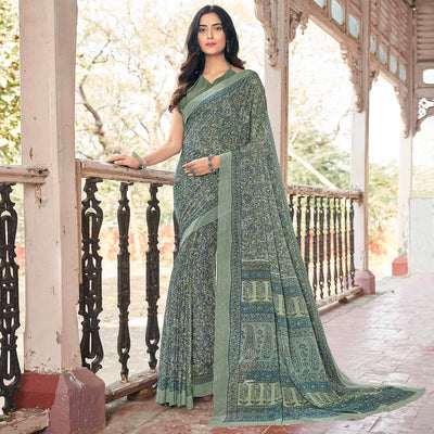 green-paisley-printed-chiffon-saree-1