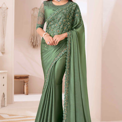 green-sequins-embroidered-satin-saree-1