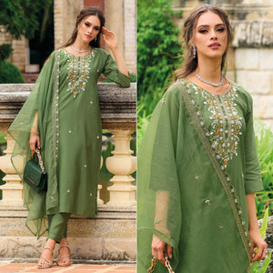 green-floral-embroidered-cotton-silk-suit