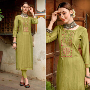 green-embroidered-viscose-kurti