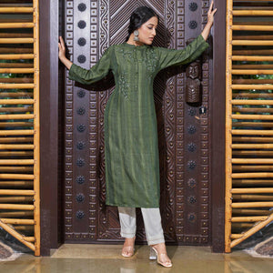 green-floral-embroidered-rayon-kurti-6