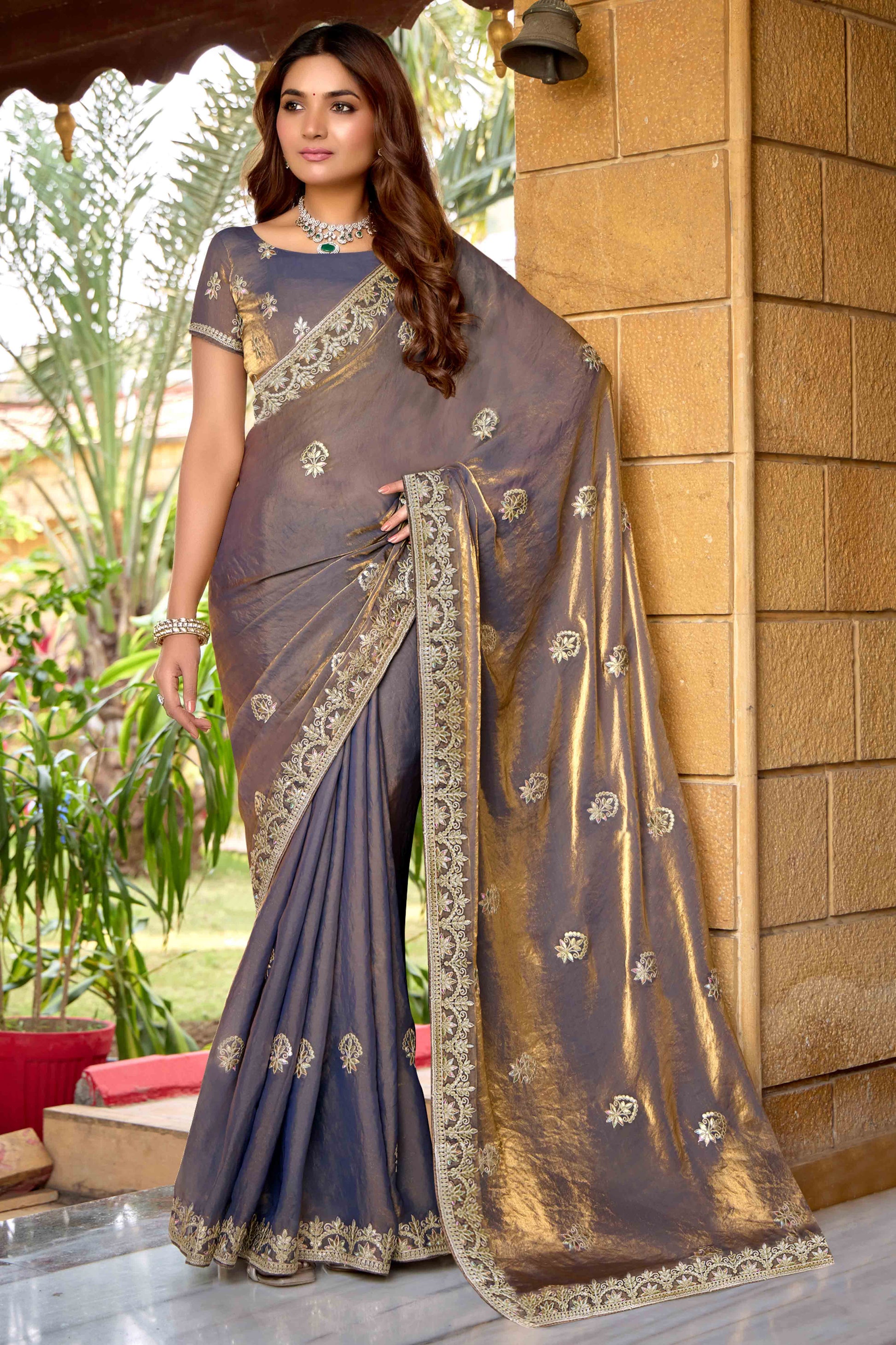 grey-gold-floral-gota-patti-work-satin-saree-9