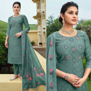 green-chikankari-work-cotton-silk-salwar-suit-1