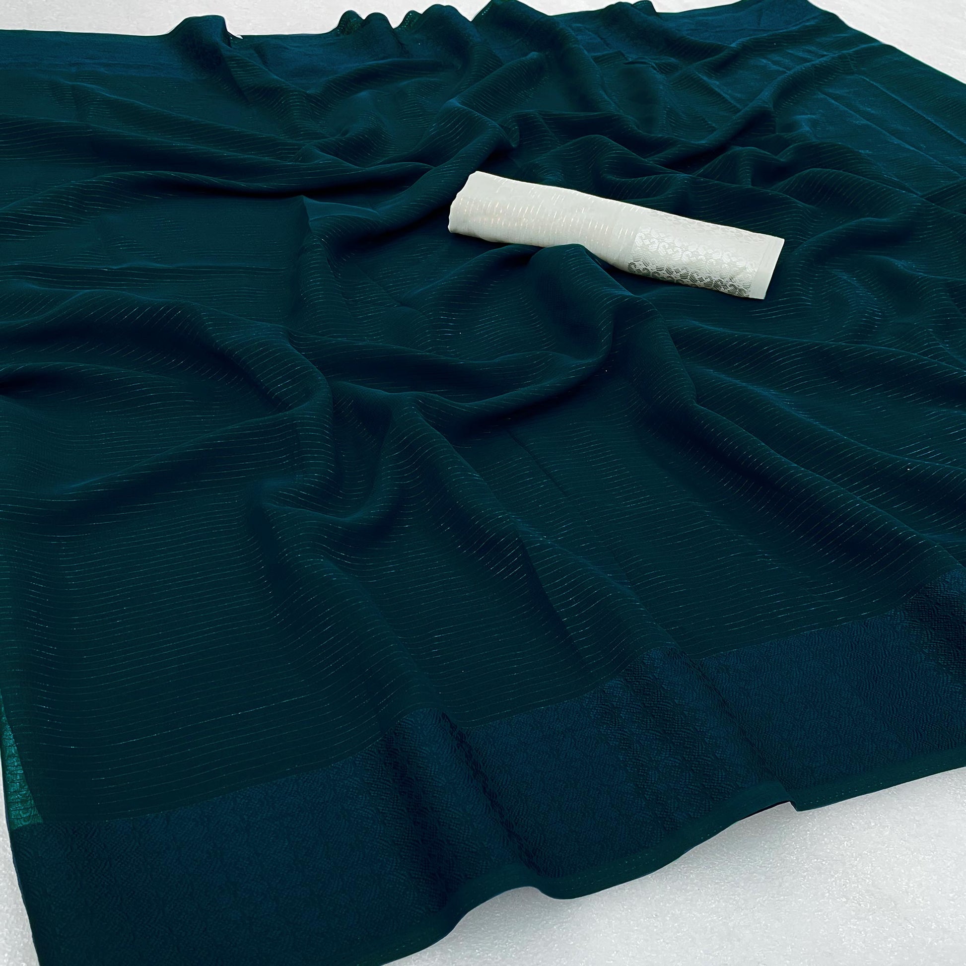 Morpich Zari Woven Georgette Saree