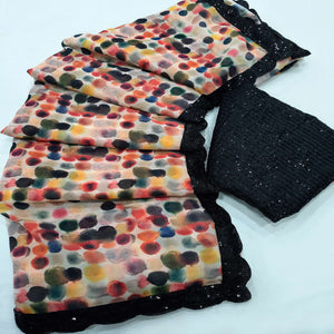 Multicolor Digital Printed Georgette Saree